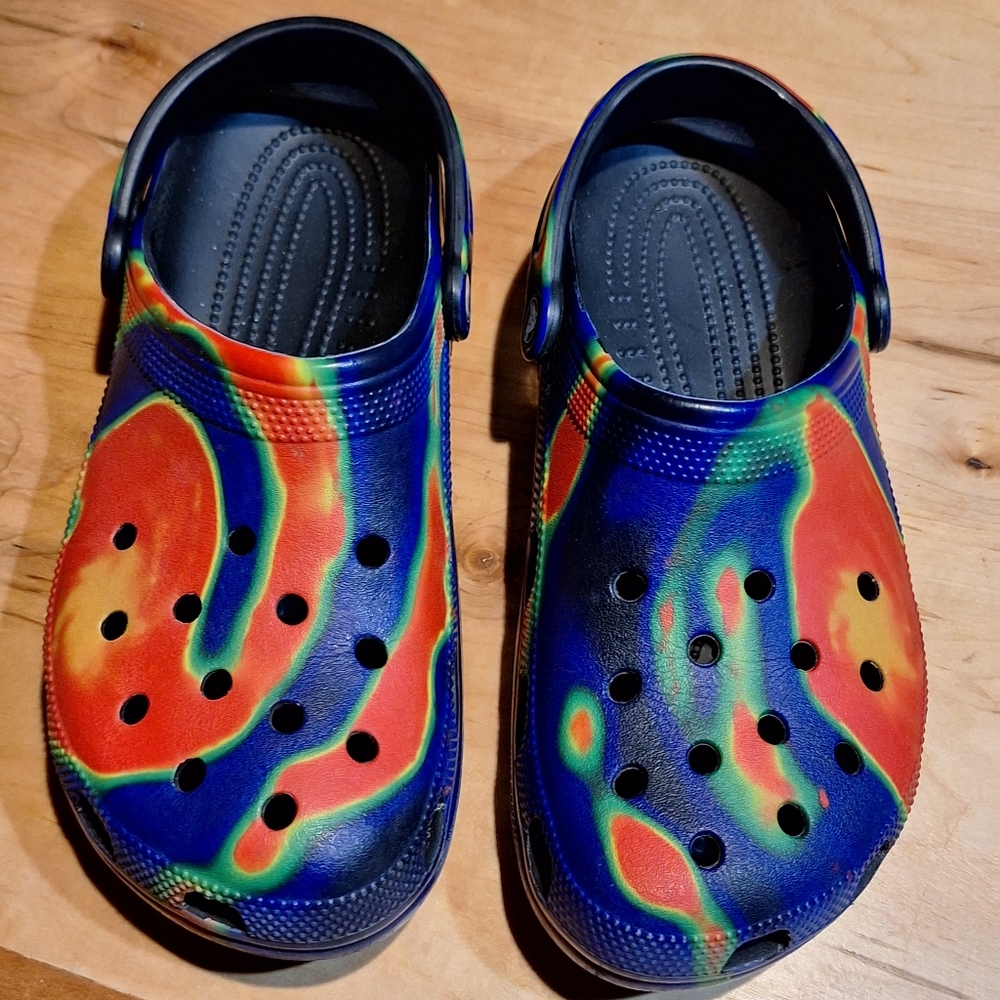 Crocs multicolor shoes women 11 mens 9 clogs